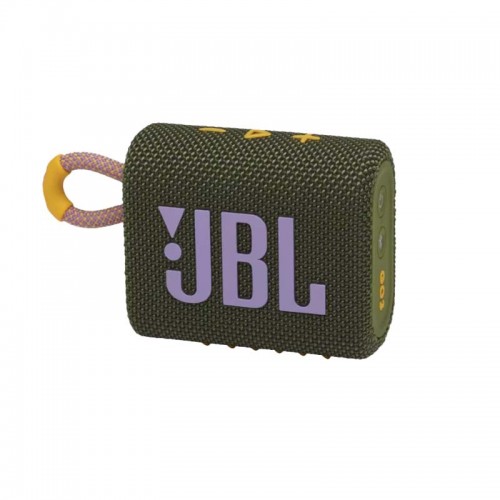 JBL Go 3 Portable Waterproof Speaker with JBL Pro Sound, Powerful Audio, Punchy Bass, Ultra-Compact Size, Dustproof, Wireless Bluetooth Streaming, 5 Hours of Playtime - Green