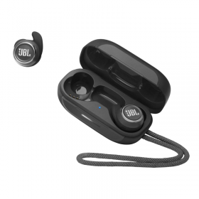 JBL Reflect Mini NC TWS - Small waterproof sports in-ear headphones with Bluetooth, with charging case, in black, Wireless
