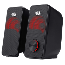 Redragon GS500 Stentor PC Gaming Speaker 2.0 Channel Stereo Desktop Computer Speaker with Red Backlight Quality Bass and Crystal Clear Sound USB Powered with a 3.5mm Connector Redragon GS500 Stentor PC Gaming Speaker 2.0 Channel Stereo Desktop Computer Speaker with Red Backlight Quality Bass and Crystal Clear Sound USB Powered with a 3.5mm Connector