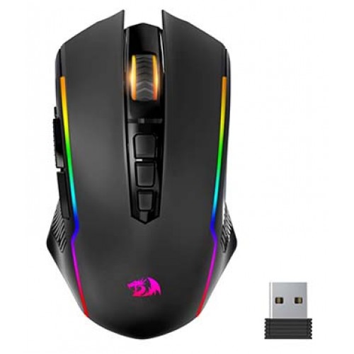 Redragon M910-KS Ranger Lite Wireless Gaming Mouse 8000 DPI, PC Gaming Mice with Fire Button, RGB Backlit Programmable Ergonomic Mouse Gamer, Rechargeable, 70Hrs for Windows, Mac Gamer, Black
