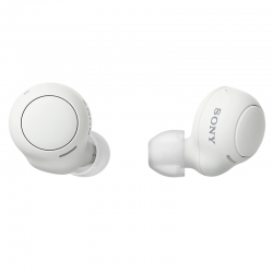 Sony wf-c500 true wireless headphones - up to 20 hours battery life with charging case - voice assistant compatible - built-in mic for phone calls - reliable bluetooth connection - White