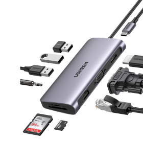 UGREEN USB-C Multifunction Adapter 10 in 1 Hub (Space Gray) - 80133