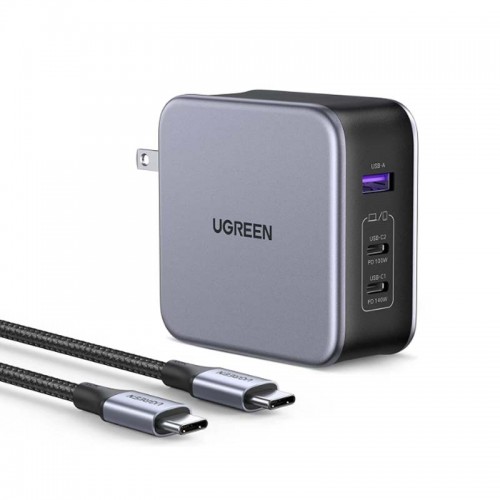 UGREEN PD 3.1 USB C Charger Foldable Single Port 140W Max, Nexode PPS 3-Port Fast GaN Laptop Wall Charger Compatible with MacBook Pro/Air M2, Dell XPS, iPad, iPhone 14, Galaxy 23 (with 240W Cable)