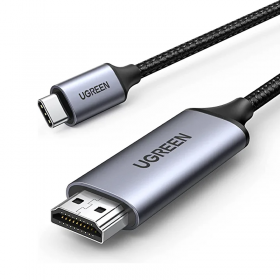 UGREEN USB C to HDMI Cable 4K@60Hz 6FT Thunderbolt 4/3 to HDMI Type C to HDMI Braided Cord Converter Support 3D HDR Compatible with MacBook Pro/Air, iMac, iPad Pro, Galaxy S20 S10, Surface, Dell, HP