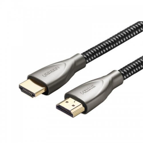 Ugreen HDMI 2.0 Carbon Fiber Zinc Alloy Cable, 2 Meter Length, 24K Metal Plated Cable Head, Gray (50108)