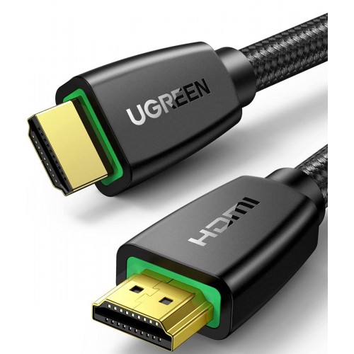 UGREEN HDMI Cable 2.0 1M Premium High-Speed HDMI to HDMI Video wire 4K@60Hz Ultra HD 3D 4k HDMI Cord Braided Compatible for MacBook Pro 2021 Nintendo Switch Playstation PS3 PS4 PS5 PC Laptop Smart TV (40408)