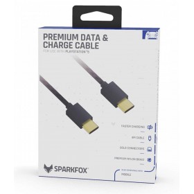 SparkFox Premium Braided Data and Charge Cable Type-A to Type-C For PlayStation 5