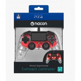 Nacon Wired Compact Controller for PlayStation 4 - Light Red