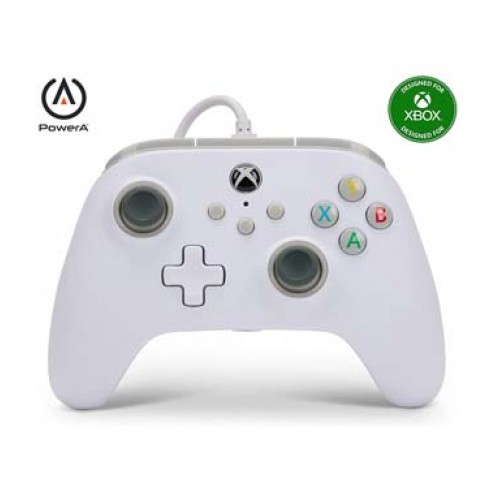 PowerA Wired Controller for Xbox Series X|S - White, gamepad, wired video game controller, gaming controller, works with Xbox One - Xbox Series X