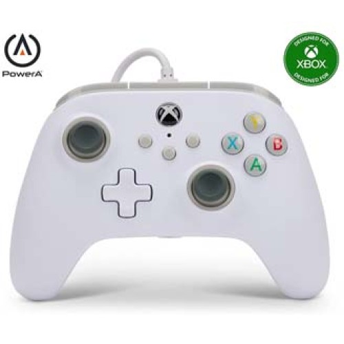 PowerA Wired Controller for Xbox Series X|S - White, gamepad, wired video game controller, gaming controller, works with Xbox One - Xbox Series X