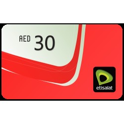 Etisalat Recharge Card UAE Store AED 30 Etisalat Recharge Card UAE Store AED 30