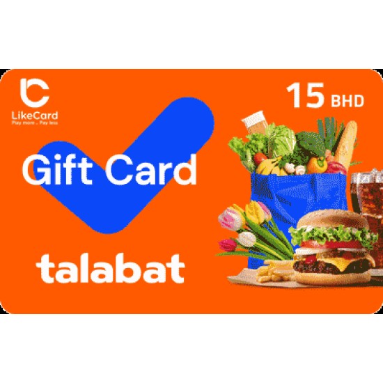Talabat Gift Card Bahrain Store BHD 15 Talabat Gift Card Bahrain Store BHD 15