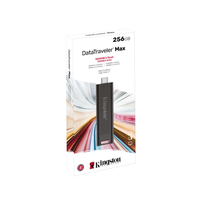 Kingston DataTraveler Max 256GB USB C 3.2 Gen 2 Series Flash Drive Black