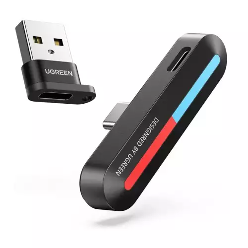 UGREEN Bluetooth 5.0 USB C Adapter Bluetooth USB A to USB C Transmitter Supports Charging Function Play While Charging Nintendo Switch Bluetooth Adapter Compatible with Switch/Switch Lite/ PS4/ PS5