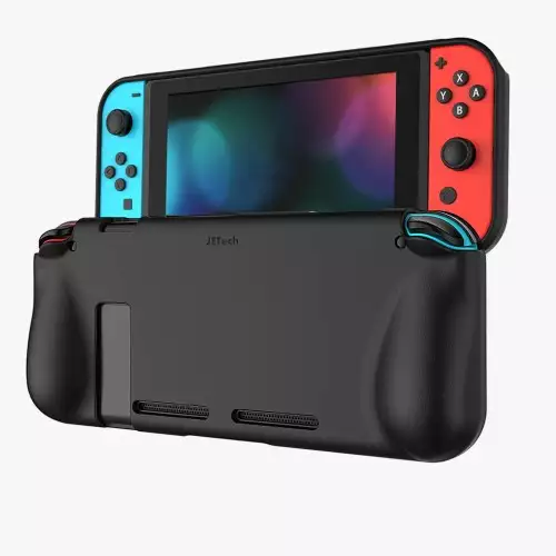 JETech Protective Case for Nintendo Switch 2017, Grip Cover with Shock-Absorption and Anti-Scratch Design, Black