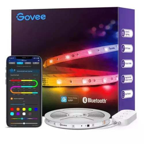 Govee RGBIC LED Strip Lights, 16.4ft Smart LED Lights for Bedroom, Bluetooth LED Lights APP Control, DIY Multiple Colors on One Line, Color Changing LED Lights Music Sync for Ceiling, Gaming Room Model H617A
