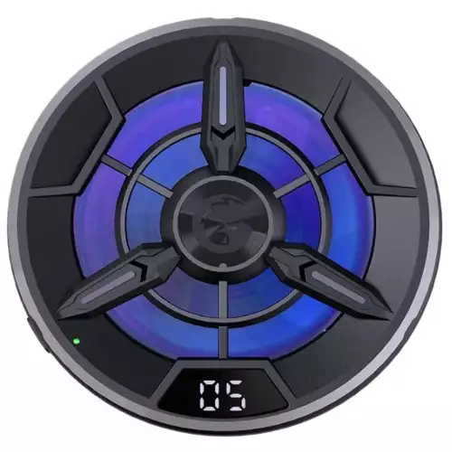 GameSir F9 Semiconductor Phone Cooler , Cooler Radiator with 7-Blade Fan, Real-time Temperature Display, 7-Color Cycle Cell Phone Cooler Compatible with iPhone/ Android Phone/Tablet/Switch/Steam Deck (Used)