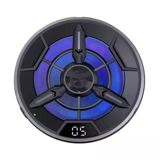 GameSir F9 Semiconductor Phone Cooler , Cooler Radiator with 7-Blade Fan, Real-time Temperature Display, 7-Color Cycle Cell Phone Cooler Compatible with iPhone/ Android Phone/Tablet/Switch/Steam Deck (Used)