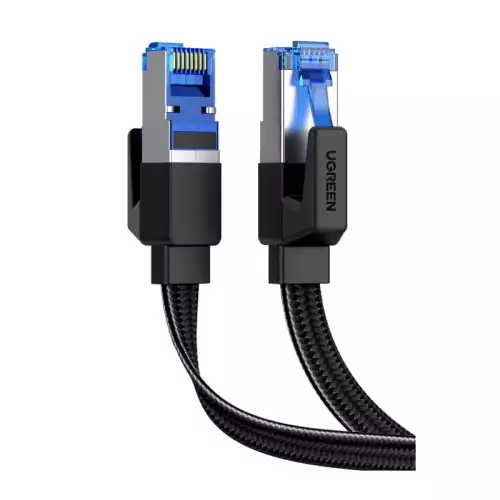 UGREEN Ethernet Cable 1M Cat 8 Internet Network Cable Flat Braided Shielded 40Gbps 2000MHz RJ45 Cable Compatible with Router Modem Xbox Gaming Switch PS5 PS4 PC TV Mac Laptop (40169)