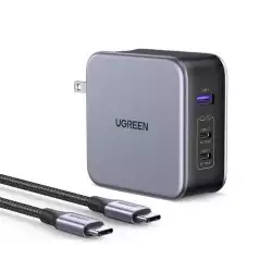 UGREEN PD 3.1 USB C Charger Foldable Single Port 140W Max, Nexode PPS 3-Port Fast GaN Laptop Wall Charger Compatible with MacBook Pro/Air M2, Dell XPS, iPad, iPhone 14, Galaxy 23 (with 240W Cable) 90549