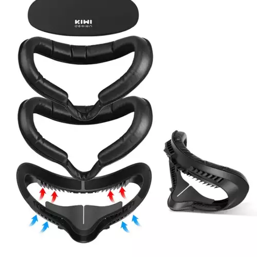 KIWI design Fitness Facial Interface (Upgraded Version), Comfortable Leather Face Foam Pad Replacement 2 Piece Compatible with Quest 2