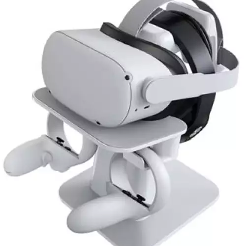 KIWI design VR Stand Compatible with Quest/Quest 2/Rift/Rift S/GO/HTC Vive/Vive Pro/Valve Index VR Headset and Touch Controllers, White