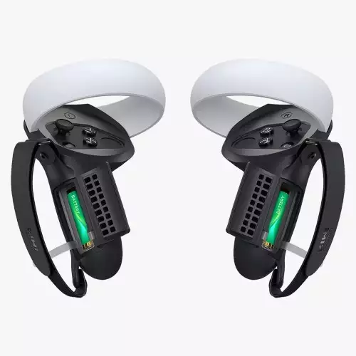 [Pro Version] KIWI design Controller Grip Cover with Battery Door Compatible with Quest 2 (Black 1 Pair)