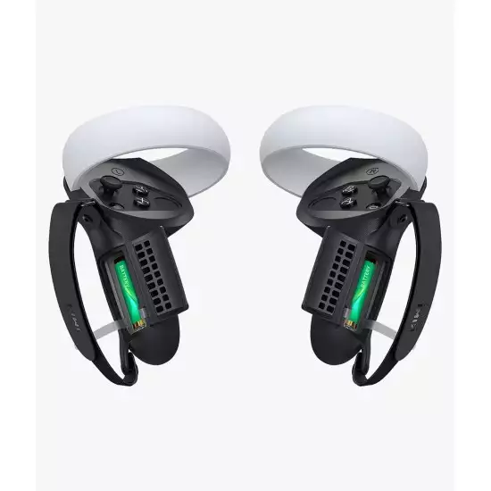 [Pro Version] KIWI design Controller Grip Cover with Battery Door Compatible with Quest 2 (Black 1 Pair)