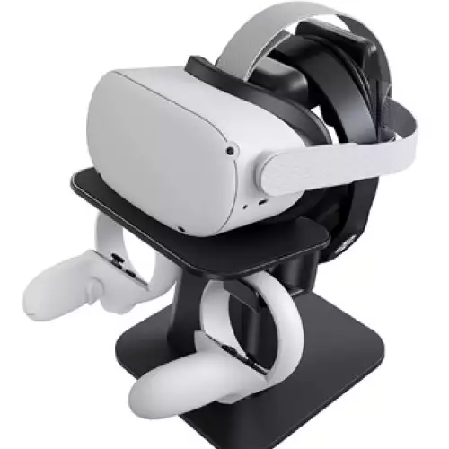 KIWI design VR Stand for Meta/Oculus Quest/Quest 2/Rift/Rift S/GO/HTC Vive/Vive Pro/Valve Index VR Headset and Touch Controllers, Black (Used)