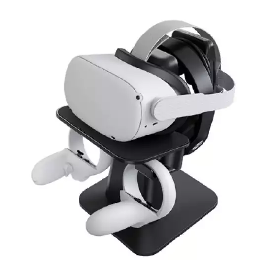KIWI design VR Stand for Meta/Oculus Quest/Quest 2/Rift/Rift S/GO/HTC Vive/Vive Pro/Valve Index VR Headset and Touch Controllers, Black (Used)