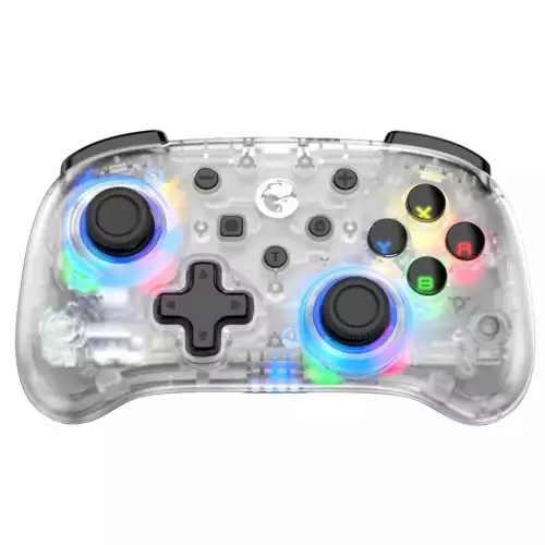 GameSir T4 mini Gaming Controller for Windows PC/ Android/iOS/ Switch , PC Game Controller with Dual-Vibration, USB Bluetooth Gamepad Joystick for Apple Arcade MFi Games, HID-Support Games - White Brand: GameSir (Used)