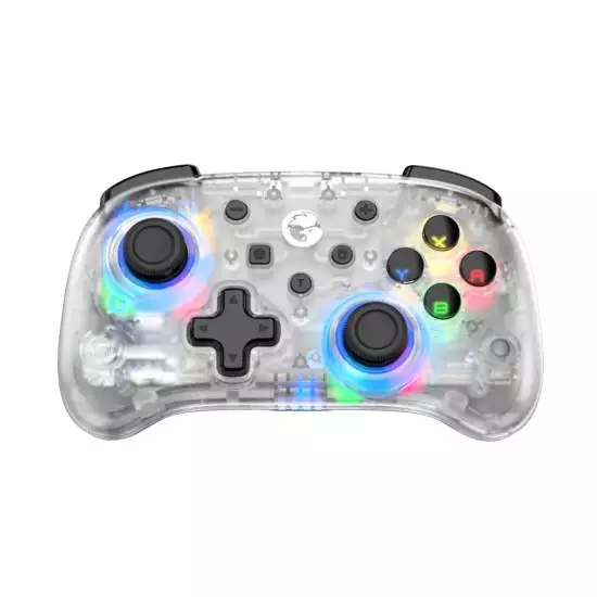GameSir T4 mini Gaming Controller for Windows PC/ Android/iOS/ Switch , PC Game Controller with Dual-Vibration, USB Bluetooth Gamepad Joystick for Apple Arcade MFi Games, HID-Support Games - White Brand: GameSir (Used)