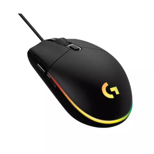 Logitech G203 Wired Gaming Mouse, 8,000 DPI, Rainbow Optical Effect LIGHTSYNC RGB, 6 Programmable Buttons, On-Board Memory, Screen Mapping, PC/Mac Computer and Laptop Compatible - Black