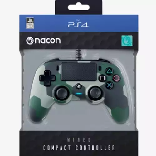 Nacon Wired Compact Controller for PlayStation 4 - Green Camo (Used)