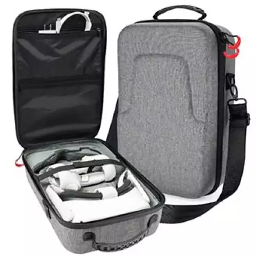 ProCase Hard Travel Case for Oculus Quest 2/Oculus Quest VR Gaming Headset and Controllers Accessories Shockproof EVA Hard Shell Carrying Case Storage Bag –Grey