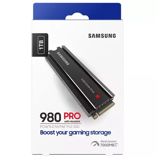 Samsung 980 PRO SSD M.2 1TB Heatsink NVMe PCIe 4.0 Samsung 980 PRO SSD M.2 1TB Heatsink NVMe PCIe 4.0