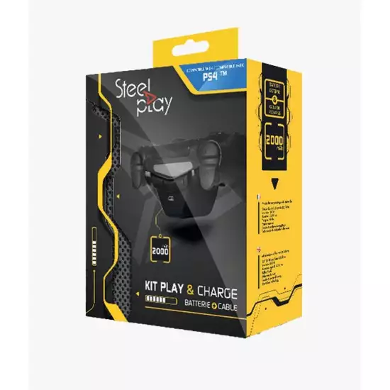 STEELPLAY - PLAY&CHARGE KIT - POWERBANK + CABLE (PS4) STEELPLAY - PLAY&CHARGE KIT - POWERBANK + CABLE (PS4)
