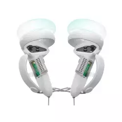 KIWI design Controller Grips Cover with Battery Opening, Adjustable with Knuckle Straps, Suitable for Large Hands Compatible with Quest 2 (Gray-White)