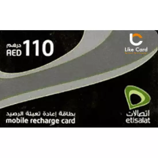 Etisalat Prepaid Card 110 AED Etisalat Prepaid Card 110 AED
