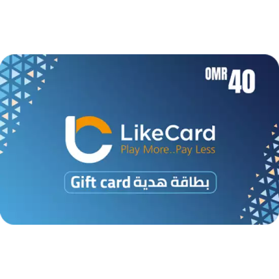 LikeCard Gift Card Oman Store OMR 40 LikeCard Gift Card Oman Store OMR 40