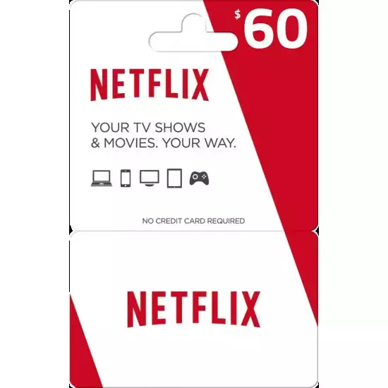 NETFLIX CARD 60$ for USA account NETFLIX CARD 60$ for USA account