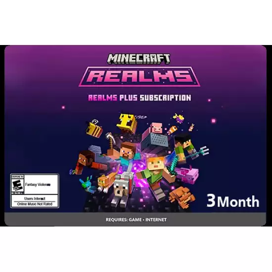 Minecraft Realms plus 3M - BedRock XBOX & PC