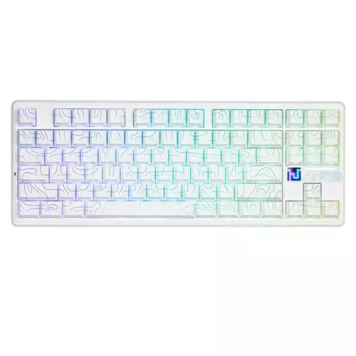 AULA F87 PRO V2 TKL Gasket-Mounted Wireless Gaming Keyboard – White Contours