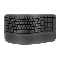 Logitech Wave Keys Wireless Ergonomic Keyboard with Cushioned Palm Rest - Graphite | 920-012312 Logitech Wave Keys Wireless Ergonomic Keyboard with Cushioned Palm Rest - Graphite | 920-012312