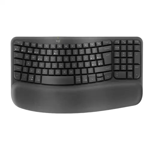 Logitech Wave Keys Wireless Ergonomic Keyboard with Cushioned Palm Rest - Graphite | 920-012312