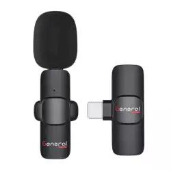 General K10 K1 Microphone for Smartphone, Wireless Mini Microphone Plug & Play USB C Lavalier Microphone Wireless