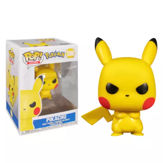 Funko Pop! Games: Pokemon - Grumpy Pikachu (598) Flocked Convention Exclusive Funko Pop! Games: Pokemon - Grumpy Pikachu (598) Flocked Convention Exclusive