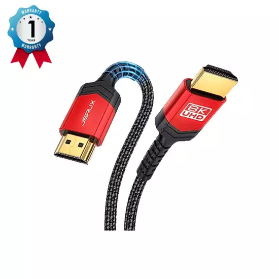 JSAUX 8K@60Hz HDMI to HDMI Aluminum Alloy Cable 1M RED JSAUX 8K@60Hz HDMI to HDMI Aluminum Alloy Cable 1M RED