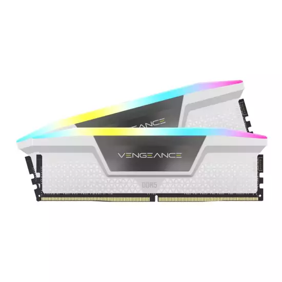 CORSAIR VENGEANCE RGB DDR5 RAM 32GB (2x16GB) 5200MHz CL40 Intel XMP iCUE Compatible Computer Memory - White (CMH32GX5M2B5200C40W) CORSAIR VENGEANCE RGB DDR5 RAM 32GB (2x16GB) 5200MHz CL40 Intel XMP iCUE Compatible Computer Memory - White (CMH32GX5M2B5200C40W)
