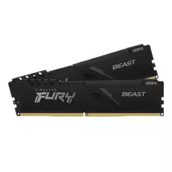 Kingston FURY 32GB (2x16GB) DDR4 3200MT/s CL16 FURY Beast Black XMP - Non-ECC Unbuffered DIMM (Kit of 2) 1RX8 16-20-20 1.35V 288-pin 16Gbit - INTEL & AMD (KF432C16BBK2/32)
